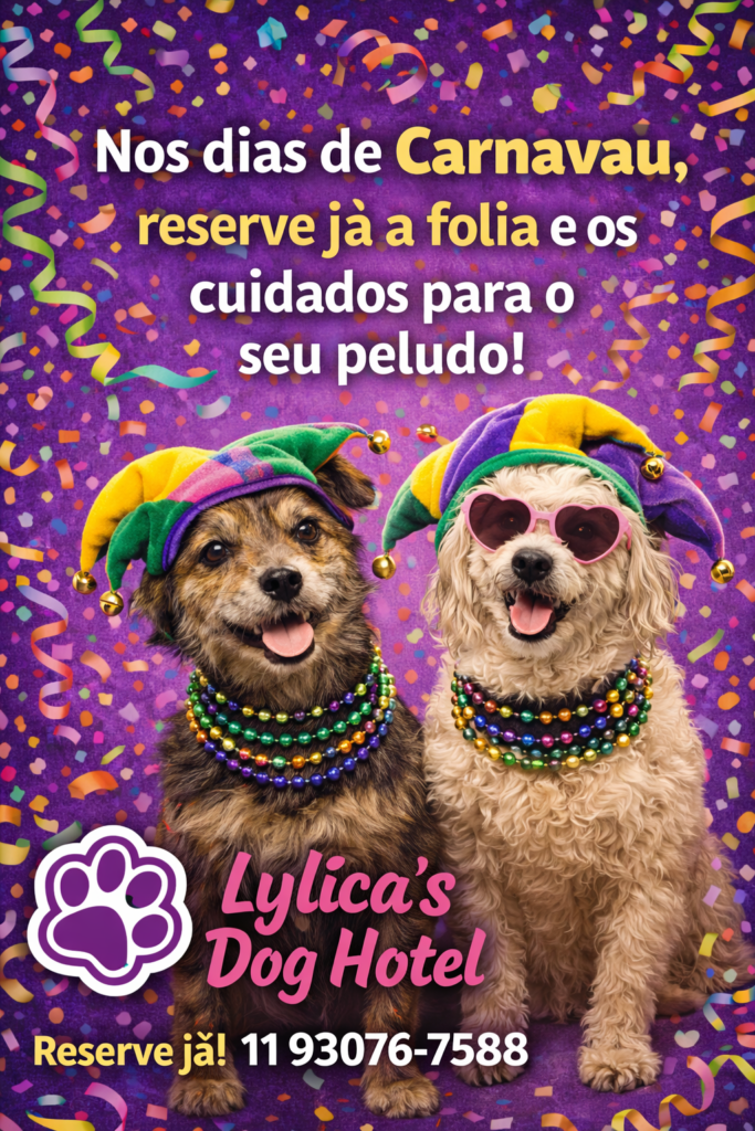Carnaval chegando: o hotel pet ideal na Mooca para seu cachorro ficar tranquilo 1 hospedagem e hotelzinho creche para PET Lylicas Dog Hotel carnaval hotelpet 2026 05 1