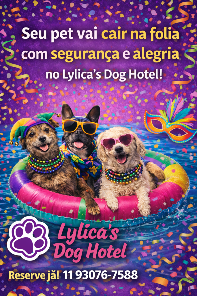 Hotel pet na Mooca para o Carnaval: tranquilidade para você e alegria para seu pet 1 hospedagem e hotelzinho creche para PET Lylicas Dog Hotel carnaval hotelpet 2026 06 1