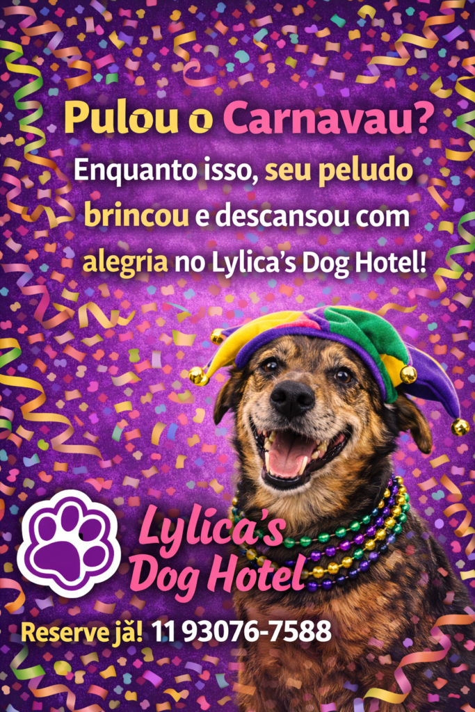 Hospedagem pet no Carnaval: evite imprevistos e garanta a melhor experiência 1 hospedagem e hotelzinho creche para PET Lylicas Dog Hotel carnaval hotelpet 2026 09 1